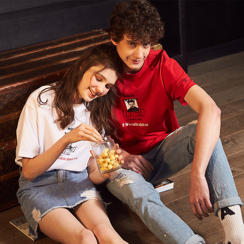 【2件79元】唐狮情侣装夏装短袖 t恤 唐狮天悦T恤