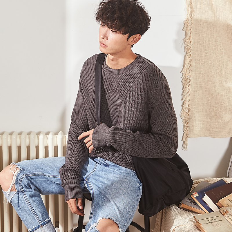 唐狮2020秋冬新款圆领肌理韩版毛衣 唐狮喜之乐针织衫/毛衣