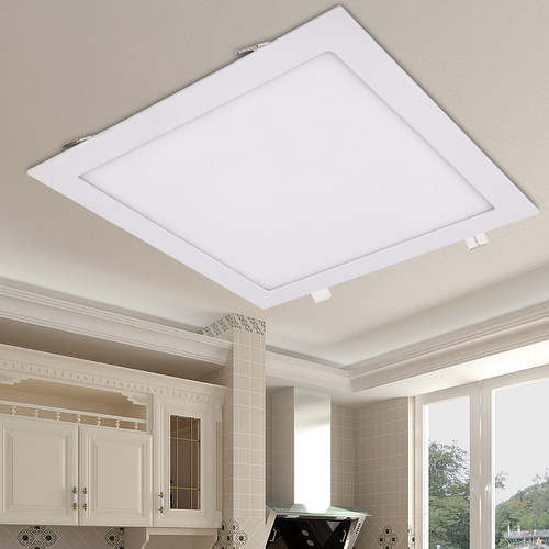 led panel light面板灯天花灯110V220嵌入式商用超薄圆方形筒灯 - 图0