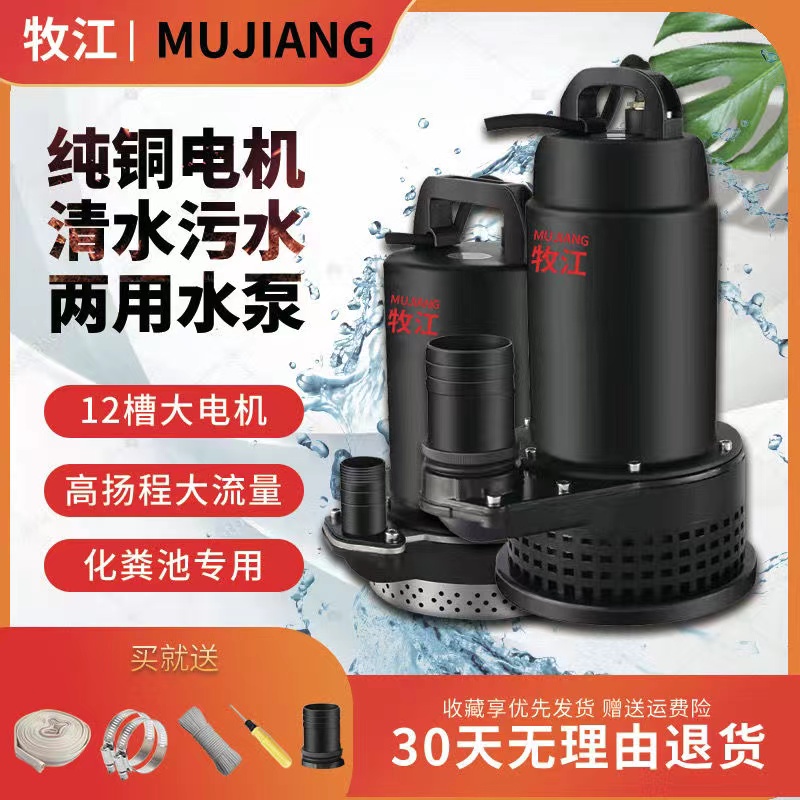 直流切割污水泵12V48V60V72V污水泥浆泵电瓶车抽水农用灌溉大 - 图0