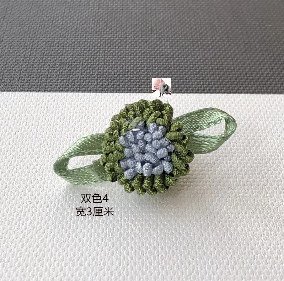 1.2元10朵手工缝双色小玫瑰带叶花朵diy发饰服装饰品配件辅料花朵-图3