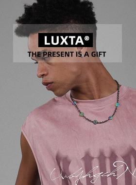 LUXTA原创 炫彩笑脸项链嘻哈男 五个笑脸高级感锁骨链个性潮彩色