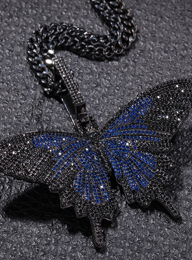 福克斯同款满钻蝴蝶吊坠项链吊坠