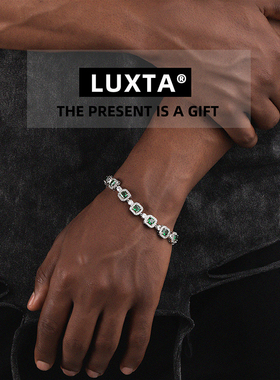 LUXTA男镀金绿石嘻哈手链