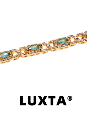 LUXTA绿石镀金网球手链