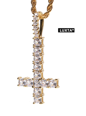 LUXTA镀金十字架嘻哈金色项链