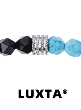 LUXTA黑曜石绿松石手链
