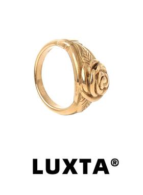 LUXTA金色做旧玫瑰花戒指