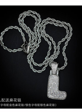 英文字母镀金嘻哈欧美吊坠项链