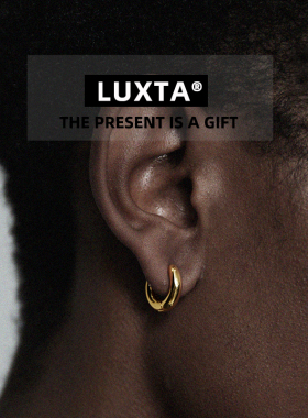 LUXTA金色纯银实心耳环
