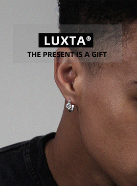 LUXTA纯银莫桑石耳环嘻哈男