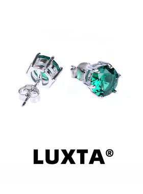 LUXTA925银绿钻耳钉嘻哈