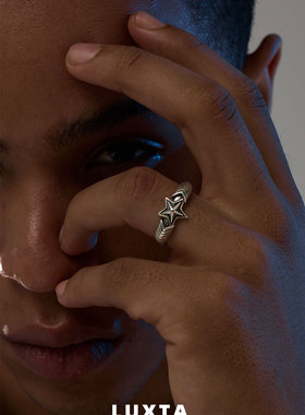LUXTA纯银五角星戒指嘻哈潮