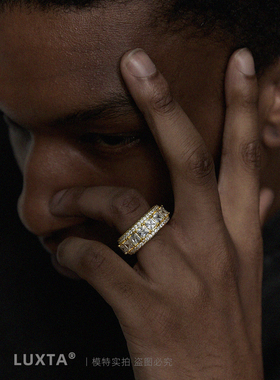 LUXTA嘻哈满钻闪戒指潮