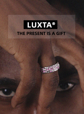 LUXTA原创粉色纯银冰川戒指