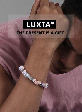 LUXTA原创 彩色贝壳珠手链嘻哈男 高级感手饰设计感女同款个性潮