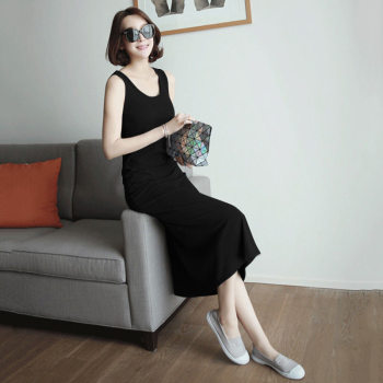 Modal long skirt 2024 summer sundress suspender dress slim sleeveless skirt a-line skirt for women