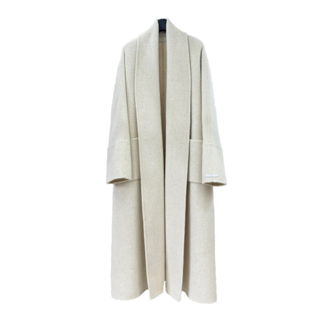Large lapel bathrobe double-sided cashmere coat for women