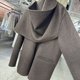 Brown yak velvet scarf shawl double-sided wool coat women's short 25 new loose high-end woolen coat