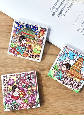 西安福州系列文创创意旅游景区纪念礼品磁吸装饰陶瓷冰箱贴