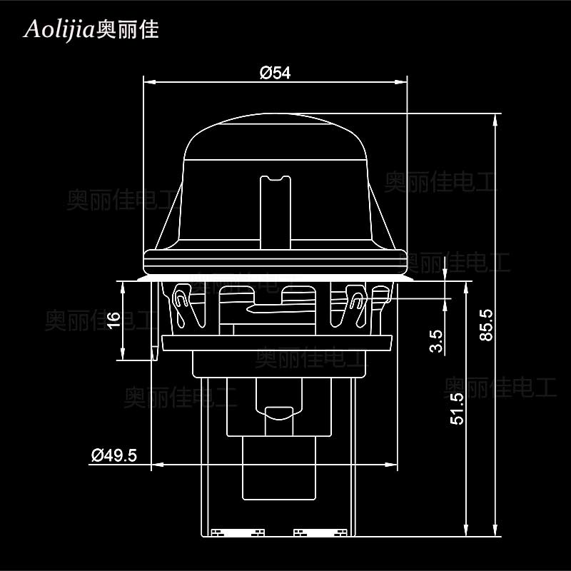 烤箱灯泡圆形嵌入式博茂烤箱照明含灯罩 烘蒸箱烧烤耐高温E14灯座