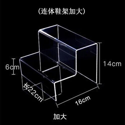 亚克力双层男女鞋架展示架有机陈列架透明彩色两层包包鞋托可定做 - 图0