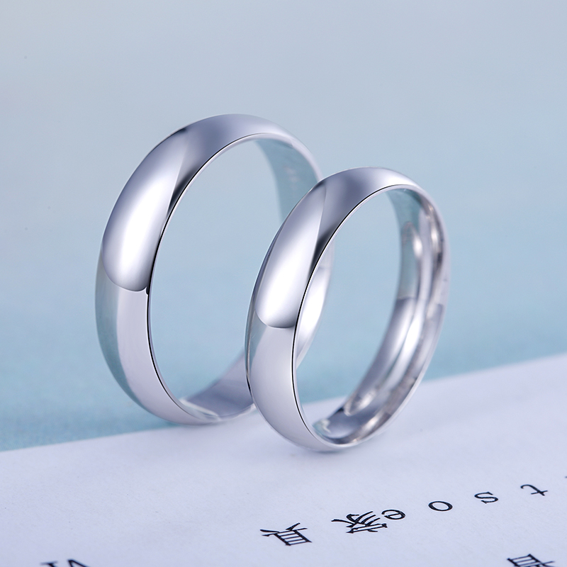 喜钻PT950铂金戒指素金情侣对戒婚戒东方18K金男女戒生日礼物 - 图1