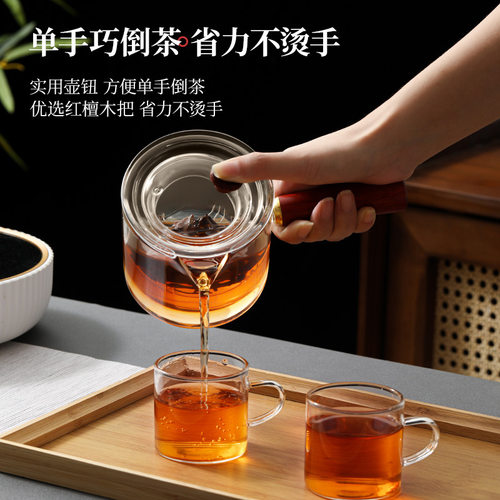 侧把茶壶玻璃煮茶器电陶炉耐高温家用泡茶壶单壶过滤茶具2024新款 - 图1