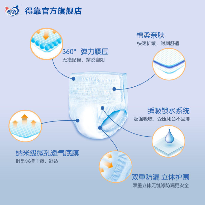 得靠成人纸尿裤老人用加厚尿不湿老年人实惠装XL加大码拉拉裤官方