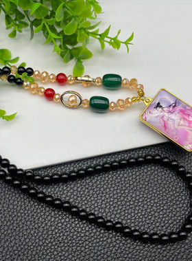 九尾狐狸项链古风吊坠粉