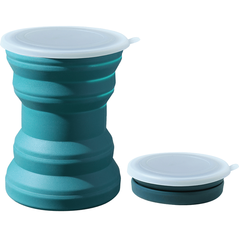 折叠水杯便携硅胶耐高温伸缩杯旅行漱口杯户外旅游可折叠杯压缩杯 - 图0