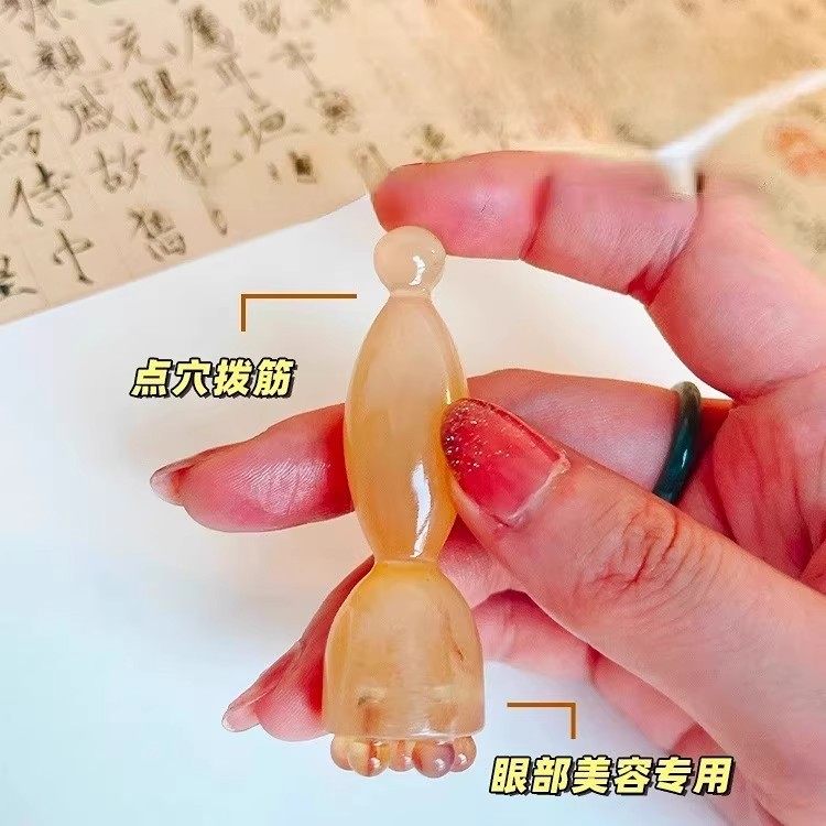 朱雀三啄工具羊角小莲蓬眼部按摩棒黄铜滚珠点穴笔面部美容拨筋棒,淘宝优惠券,粉丝福利购,淘宝优惠卷