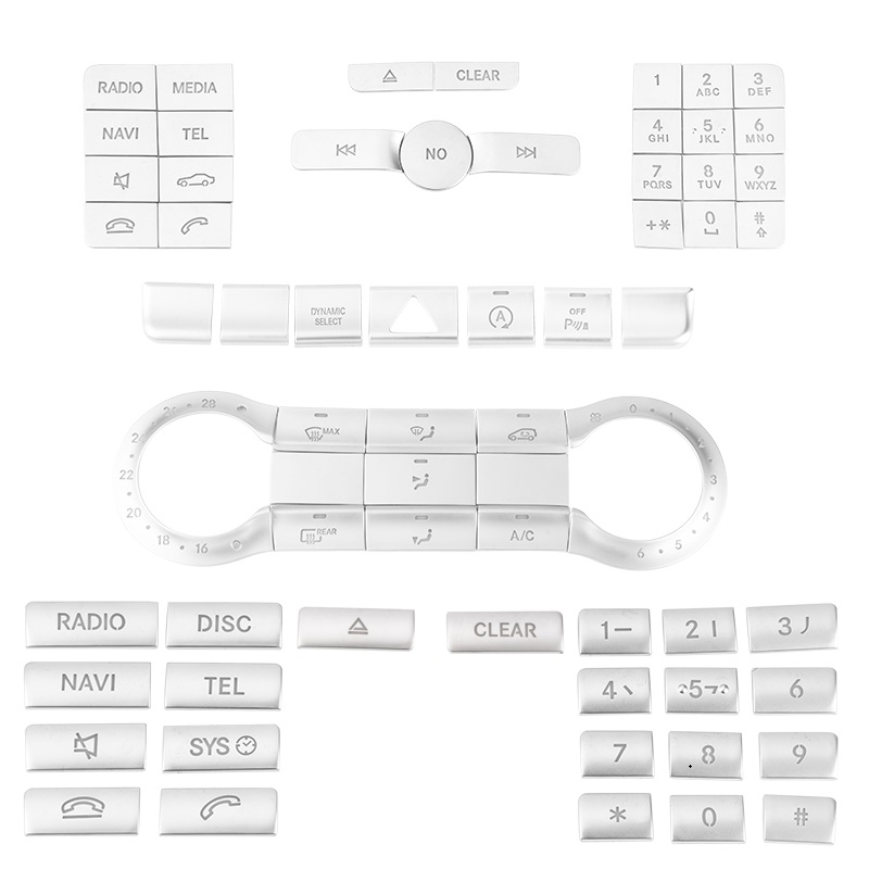 适用奔驰GLA车门升窗按键贴CLA200 A180方向盘中控空调改装内饰贴 - 图3