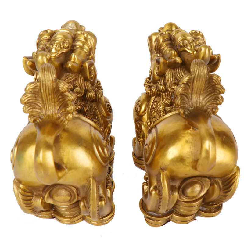 杨铜记  工艺品 如意金钱貔貅 铜貔貅摆件 - 图3