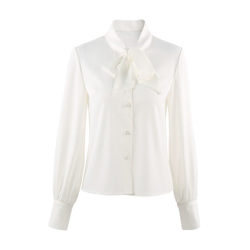 韩语琳春季白色长袖衬衫女2025年新款洋气时尚设计感小众春装上衣,淘宝优惠券,粉丝福利购,淘宝优惠卷