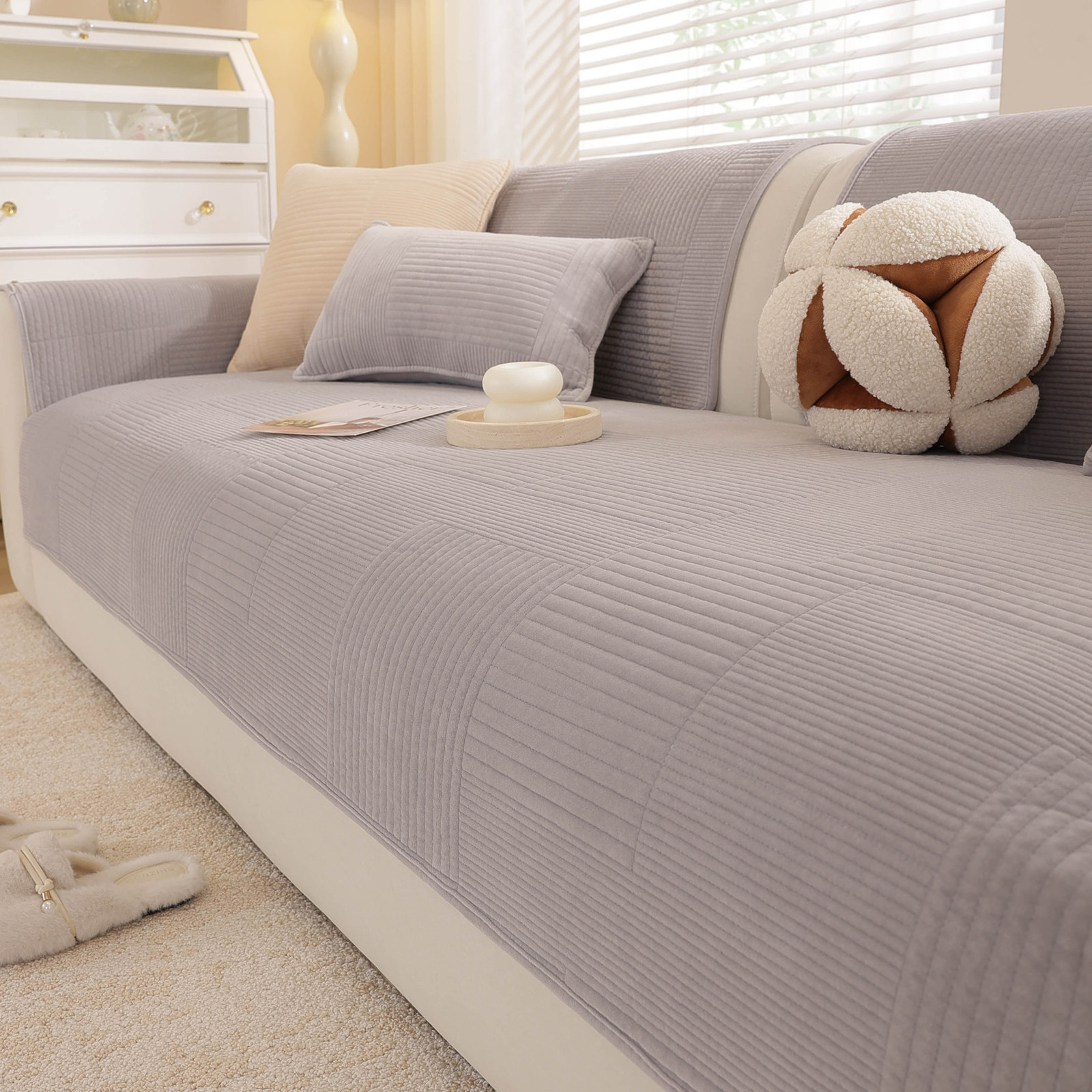 秋冬加厚毛绒沙发垫简约现代防滑坐垫全包沙发套罩巾盖布2026坐垫,淘宝优惠券,粉丝福利购,淘宝优惠卷