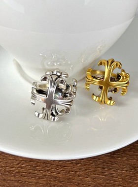 小众嘻哈夸张925戒指不掉色礼物