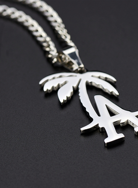 潮人嘻哈西海岸说唱风棕榈树项链