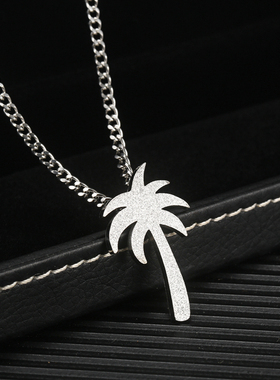 新品小椰子树街头嘻哈蹦迪项链