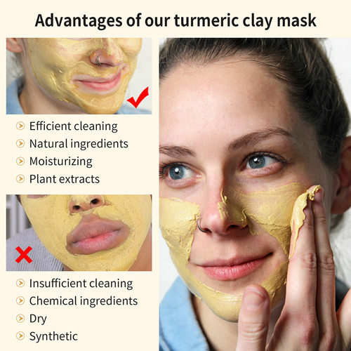 Anti Acne Tumeric Mud Mask Facial Clean Blackhead姜黄面膜泥 - 图1