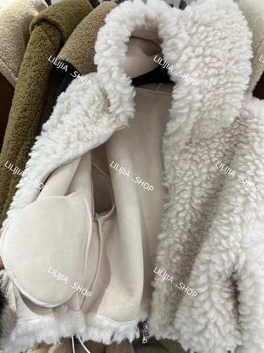 Miss家 连帽毛毛拉链外套2025秋冬新款减龄卫衣式皮毛一体外套女 - 图1