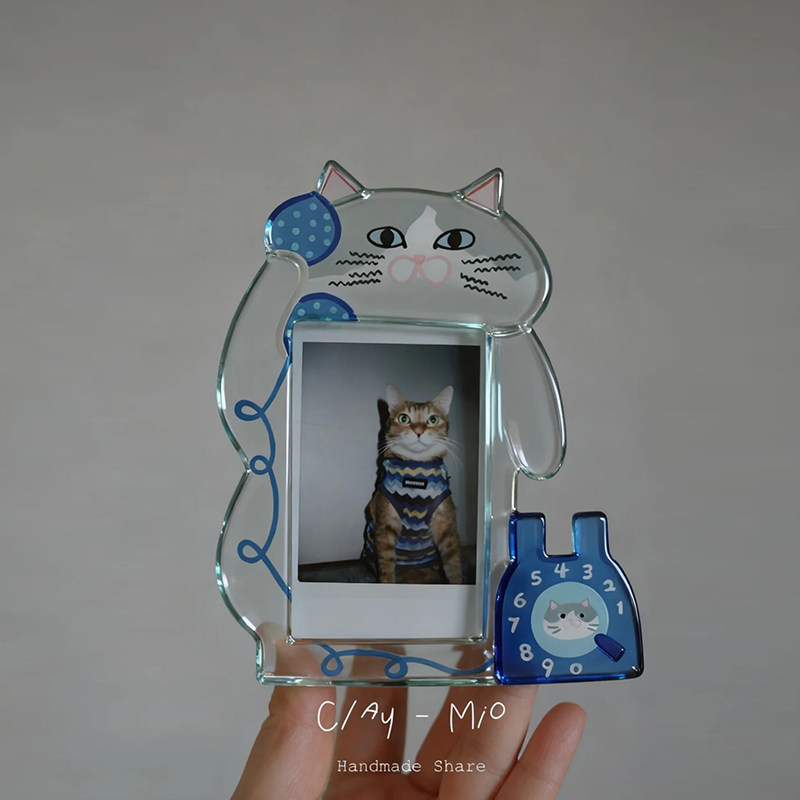 可爱亚克力小猫相框记录四季照片高颜值相片拍立得小卡展示架立牌,淘宝优惠券,粉丝福利购,淘宝优惠卷