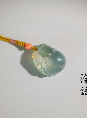 泠语匠造 葡萄石雕件 吊坠 葫芦