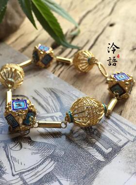 流光溢彩精工烧蓝手链八棱珠