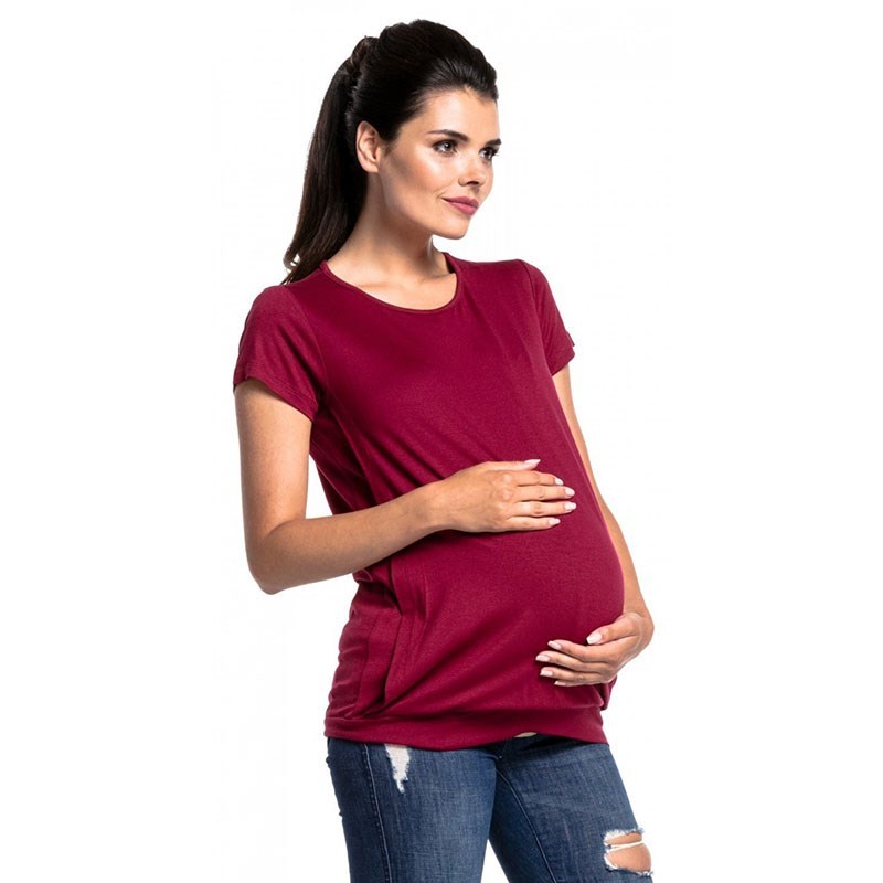 Nursing Top Maternity Breastfeeding Tee Short Sleeve T-Shirt - 图2