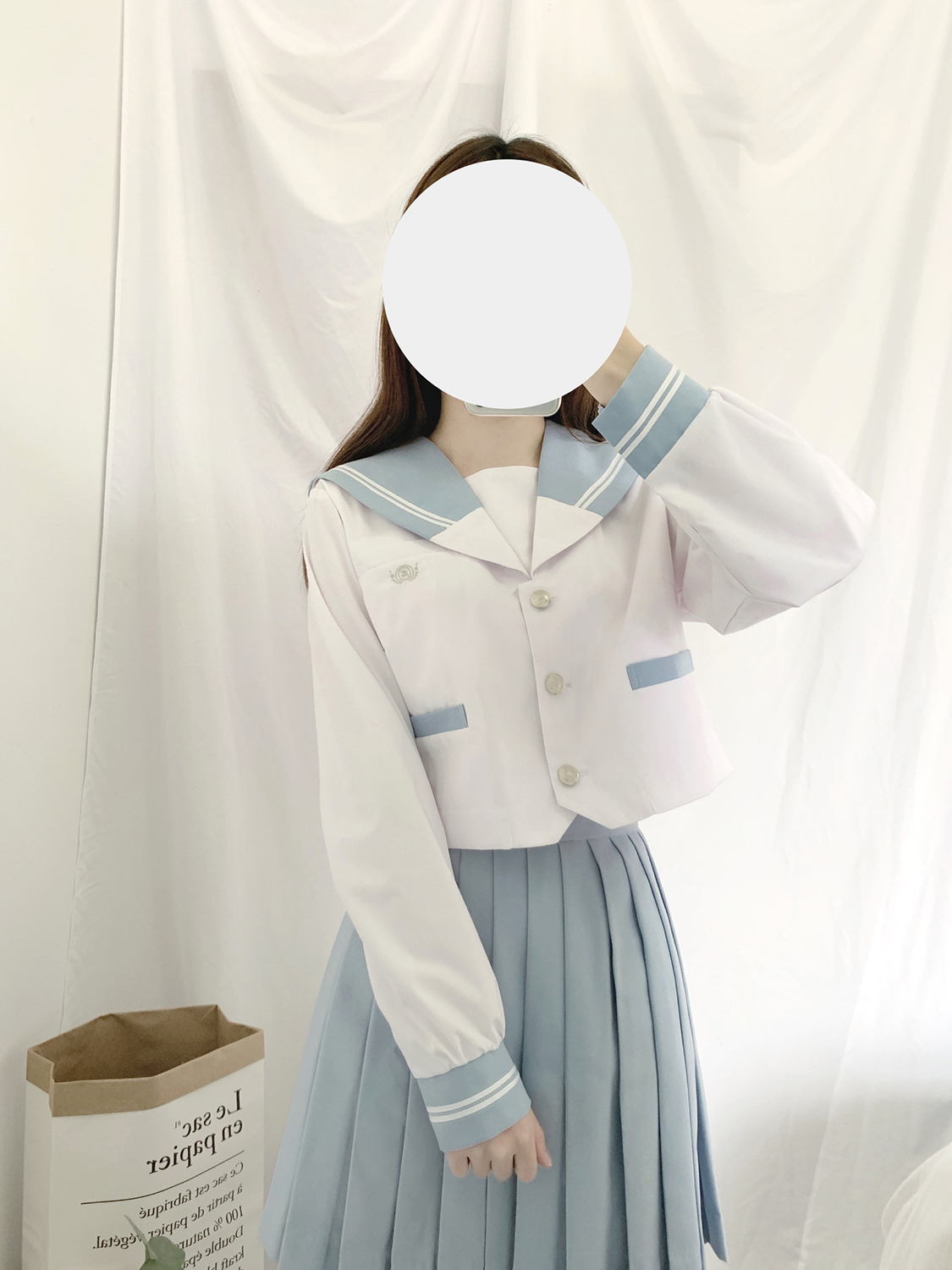 【现货清仓】原创雾水拼接中间服 JK制服正统日本学生校服水手服