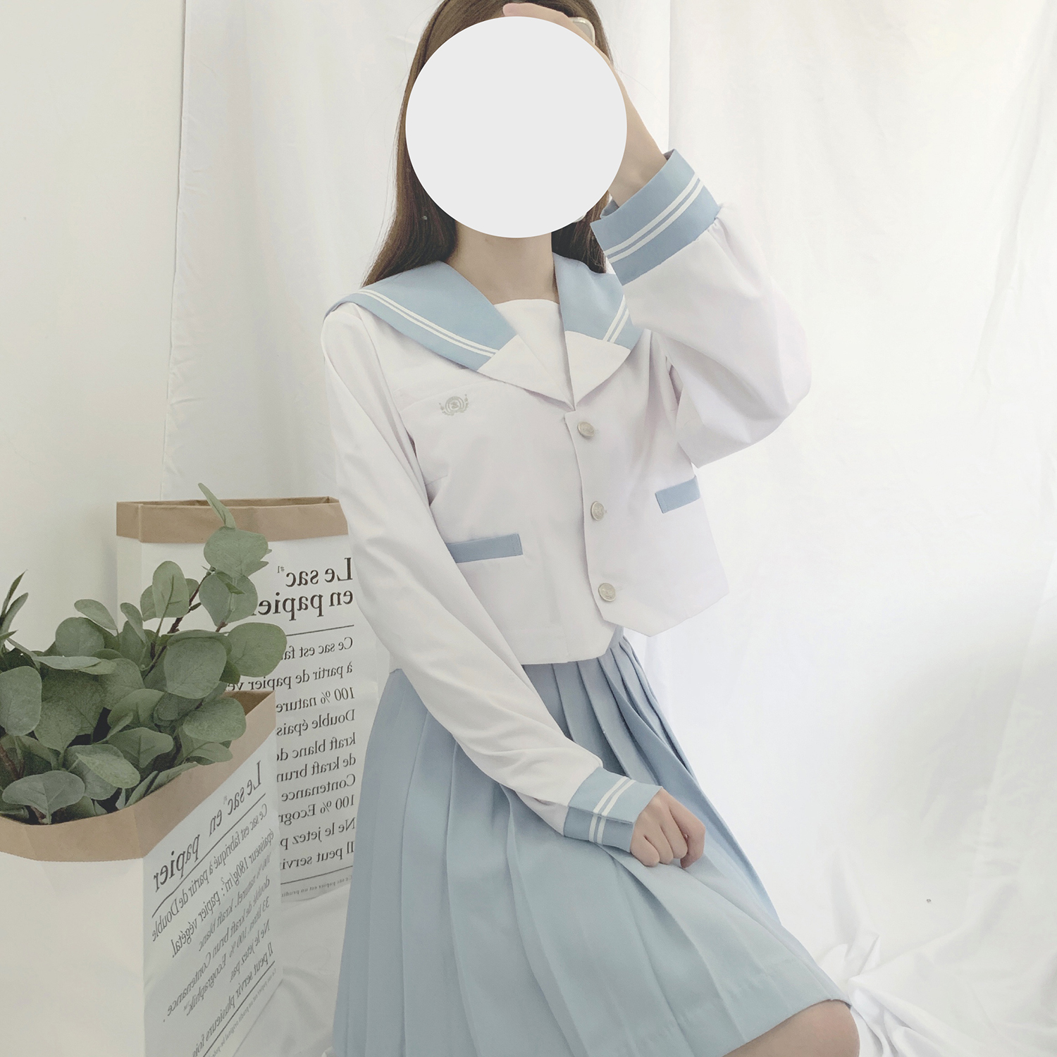 【现货清仓】原创雾水拼接中间服 JK制服正统日本学生校服水手服