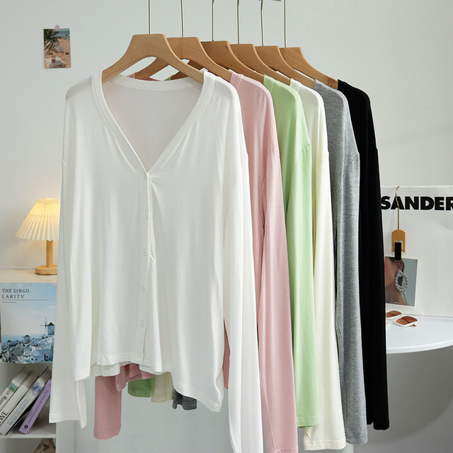 Korean style modal solid color thin coat