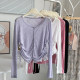 ອອກແບບແມ່ຍິງຮ້ອນສອງດ້ານ drawstring knitted cardigan ຂອງແມ່ຍິງ summer ບາງ sunscreen ເສື້ອທີເຊີດເຄື່ອງປັບອາກາດ blouse ມີ shawl