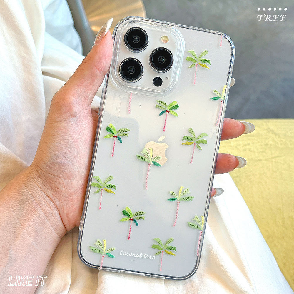 椰子树高透壳适用苹果17promax透明手机壳迷你椰树iPhone16保护套,淘宝优惠券,粉丝福利购,淘宝优惠卷